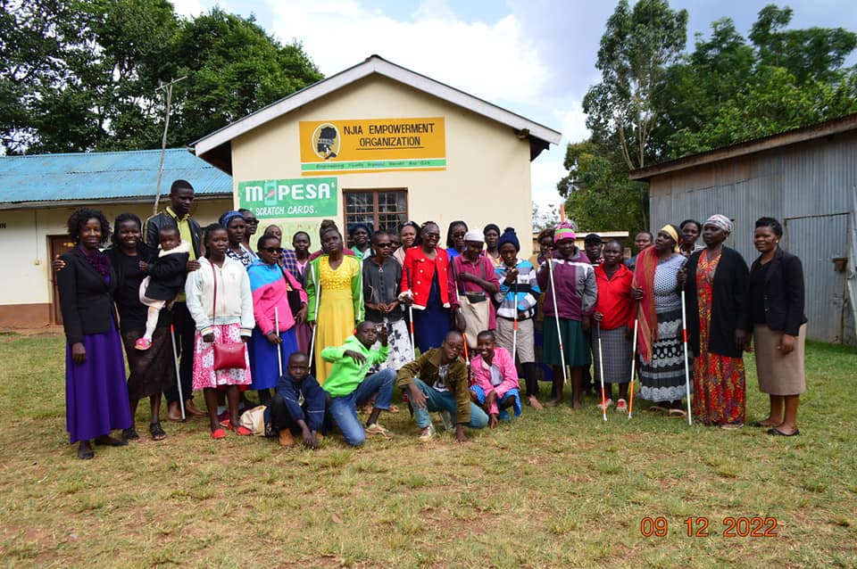 NEO team working with visually impaired women in Kenya