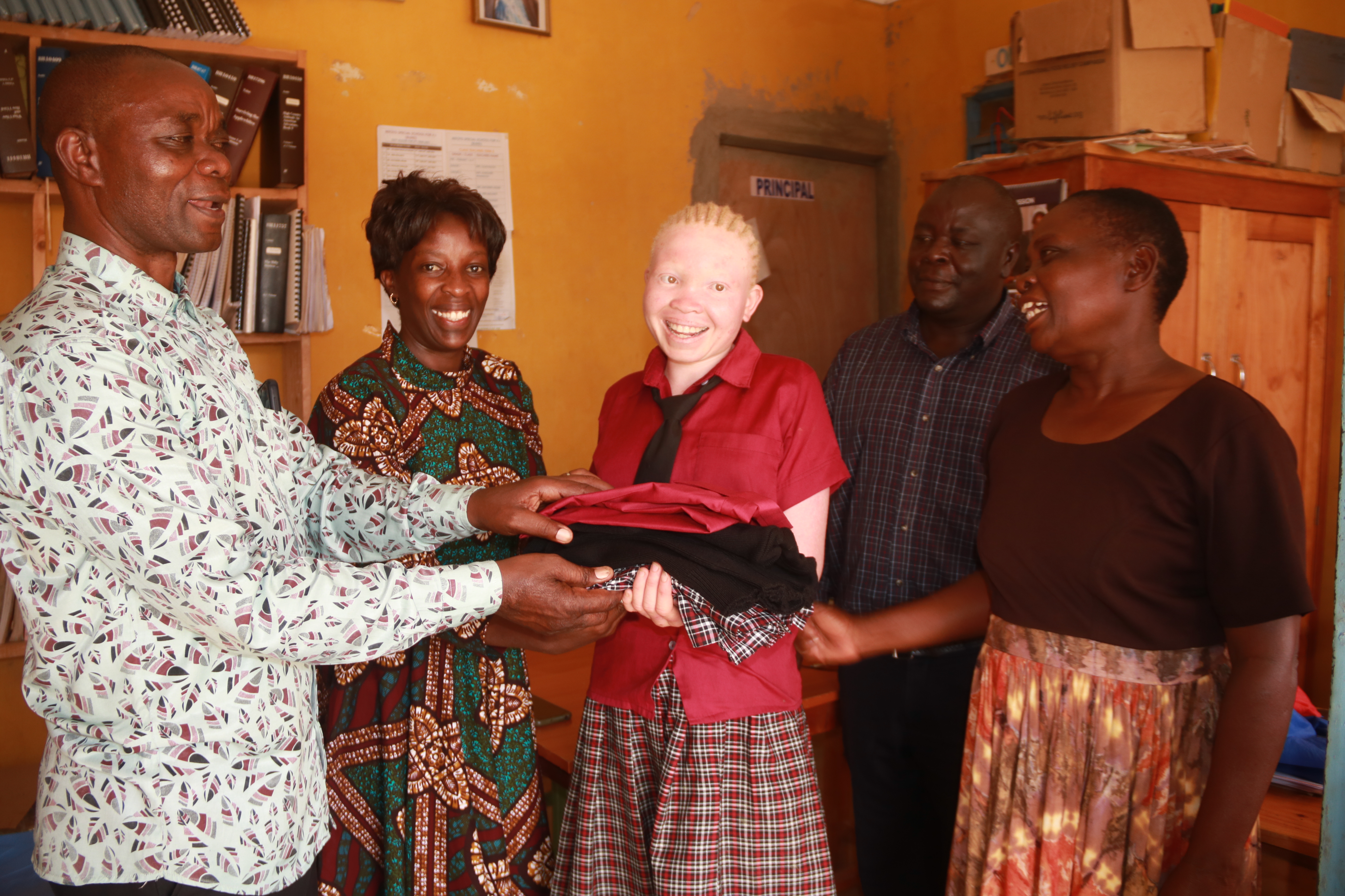 Student receiving educational scholarship